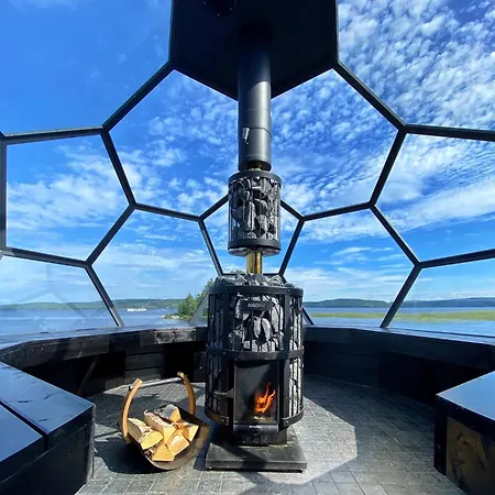 Worlds Only Luxury Glass Igloo Sauna Houseboat Jyväskylä