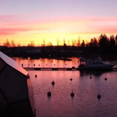 Worlds Only Luxury Glass Igloo Sauna Houseboat *
