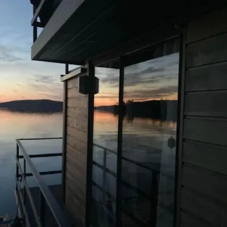 Worlds Only Luxury Glass Igloo Sauna Houseboat *