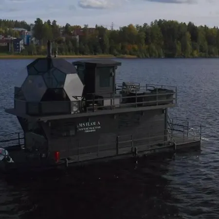 Worlds Only Luxury Glass Igloo Sauna Houseboat *