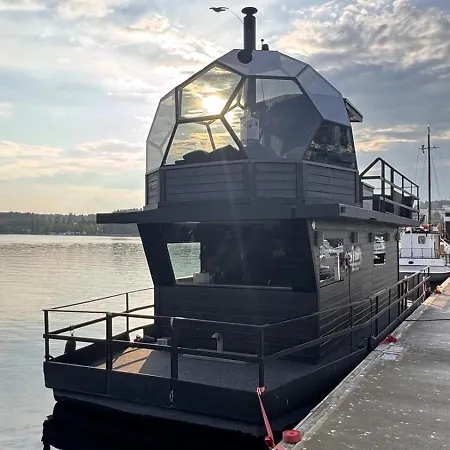 Worlds Only Luxury Glass Igloo Sauna Houseboat Villa