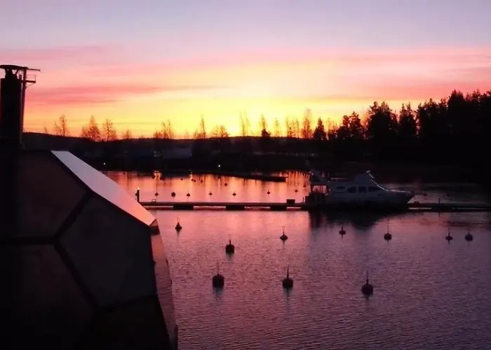 Worlds Only Luxury Glass Igloo Sauna Houseboat *