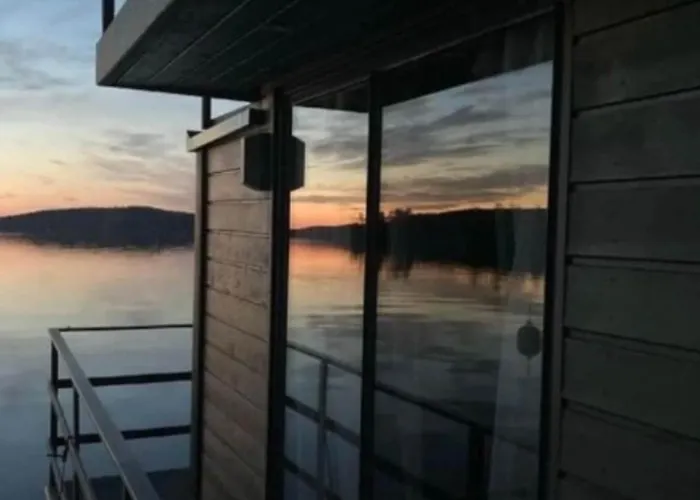 Worlds Only Luxury Glass Igloo Sauna Houseboat *