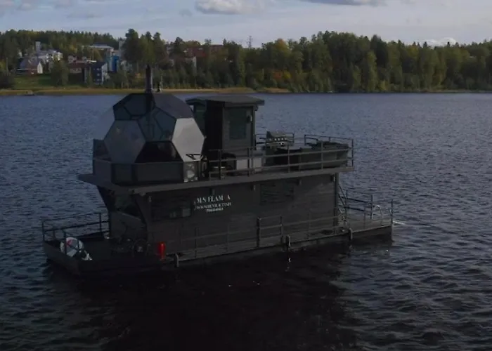 Worlds Only Luxury Glass Igloo Sauna Houseboat *